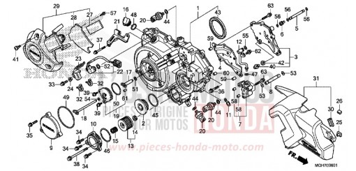 RIGHT CRANKCASE COVER (VFR1200XD/XDA/XDL/XDS) VFR1200XDLF de 2015